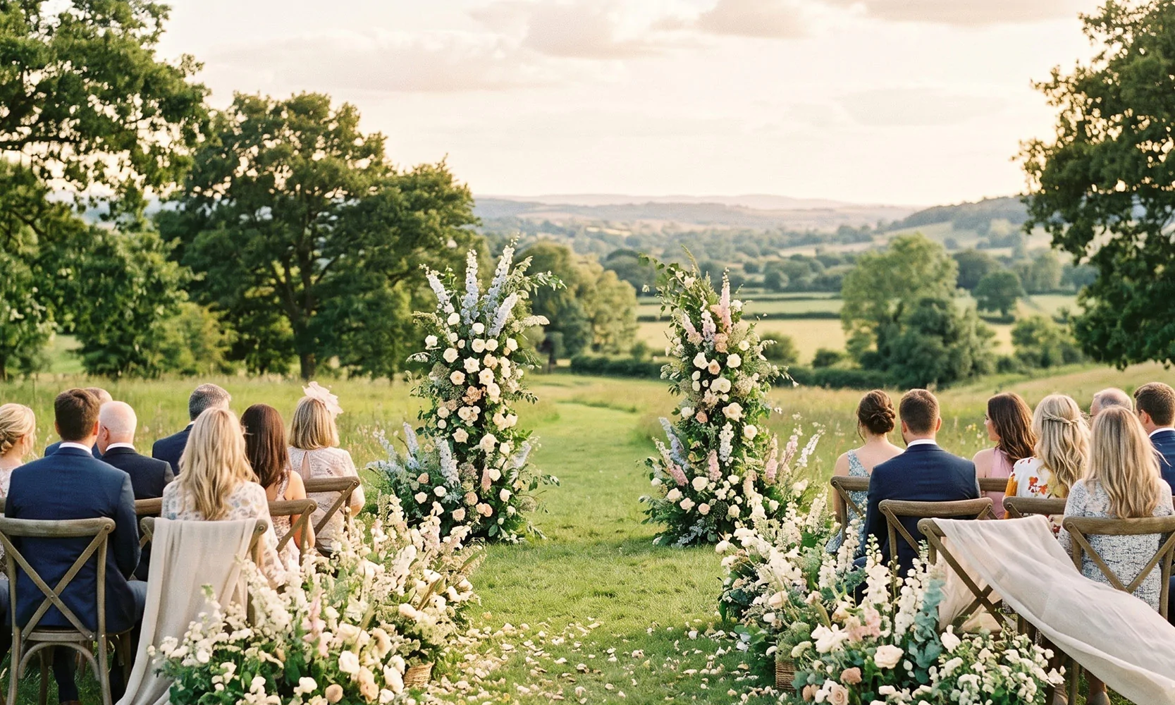 Outdoor summer wedding.