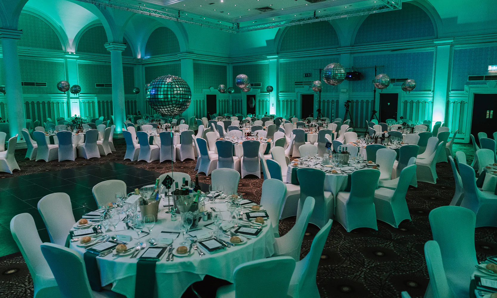 Ambient lighting at a corporate awards event.