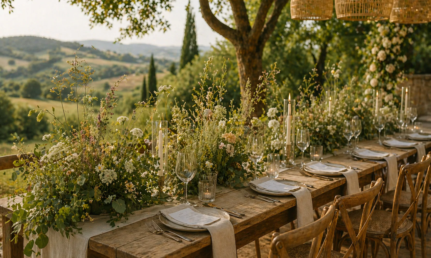 Outdoor summer table setting.