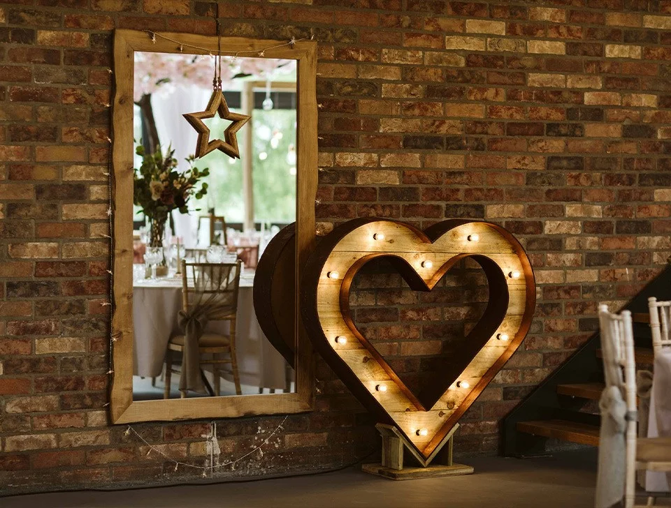 Greater London Anniversary Party Styling & Decor Hire - 4ft Reclaimed Light-Up Heart