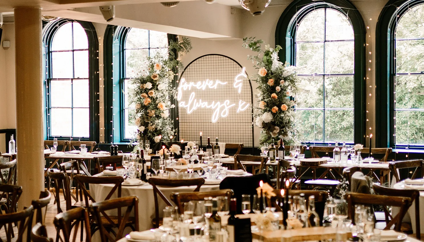 Black Mesh Arch Backdrop