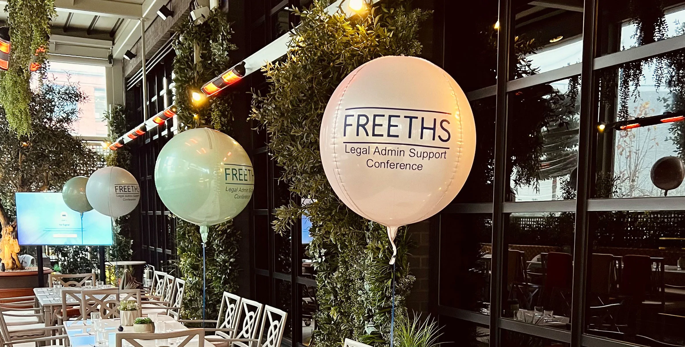 Branded Corporate Balloons for hire from Elizabeth James Events