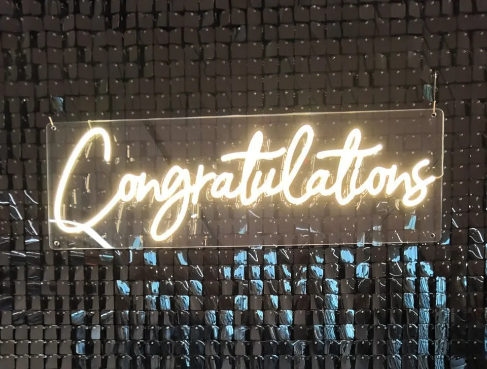 Premium Neon Signs For Hire - 'Congratulations' Neon Sign