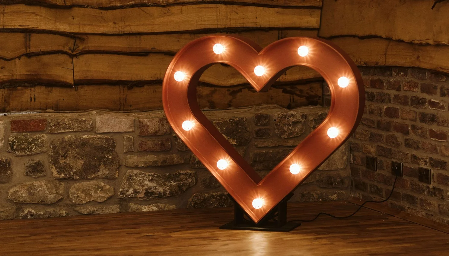 Copper Light-Up Heart
