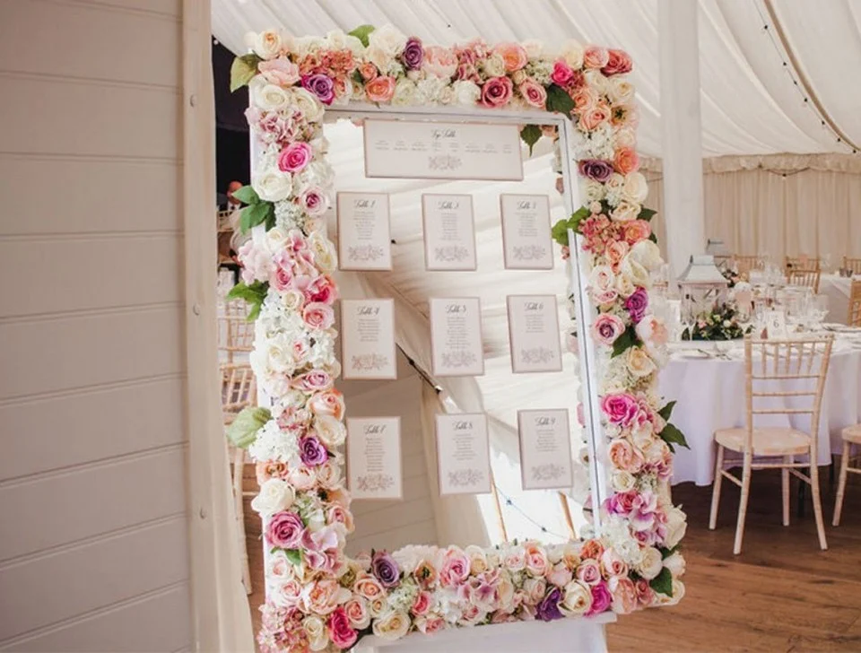 Blandford Forum Christening Styling & Decor Hire - Deluxe Blush Floral Frame