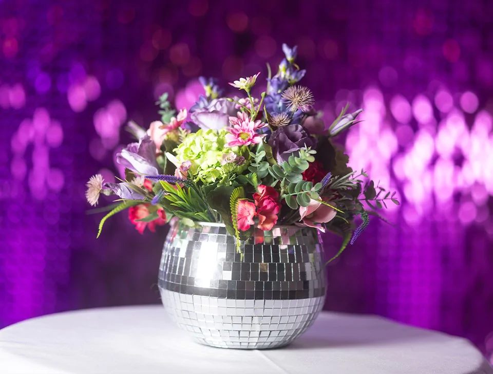 Trending Event Decor - Disco Ball Vase Table Centrepiece