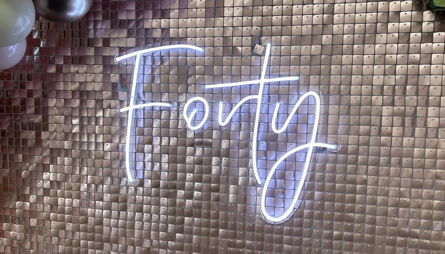 'Forty' White Neon Sign