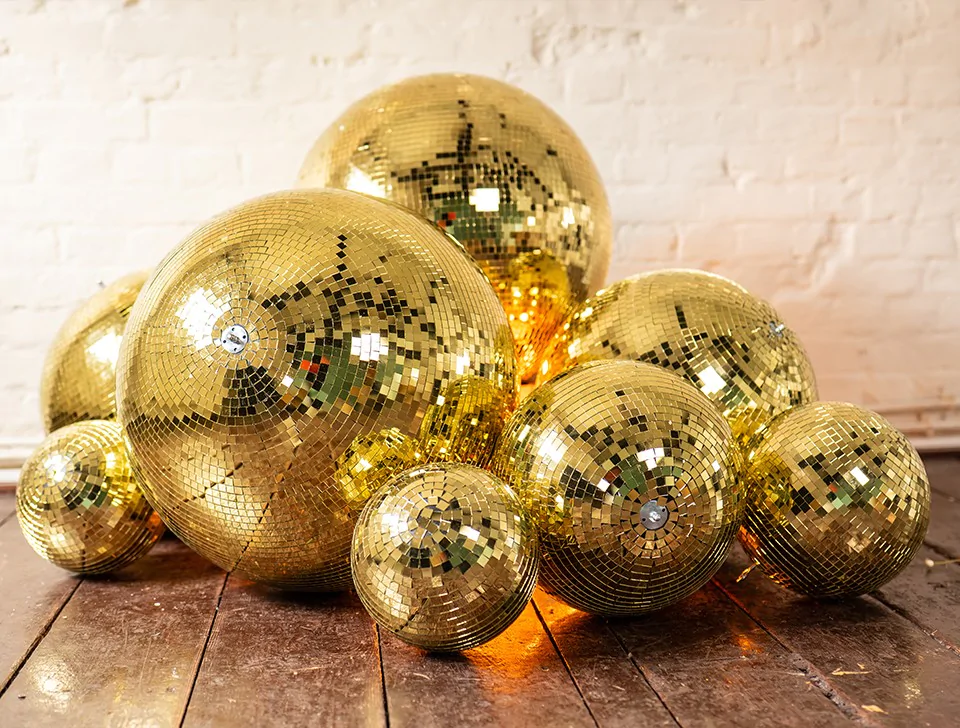 Camberley Prom Styling & Decor Hire - Gold Disco Balls