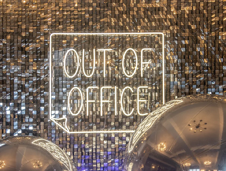 Trending Event Decor - 'Out of Office' Neon Sign