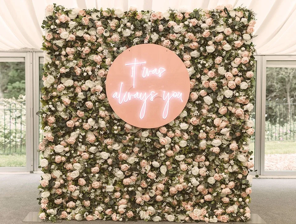 Bishop's Waltham Corporate Styling & Event Decor Hire - Pale Blush & Ivory Flower Wall