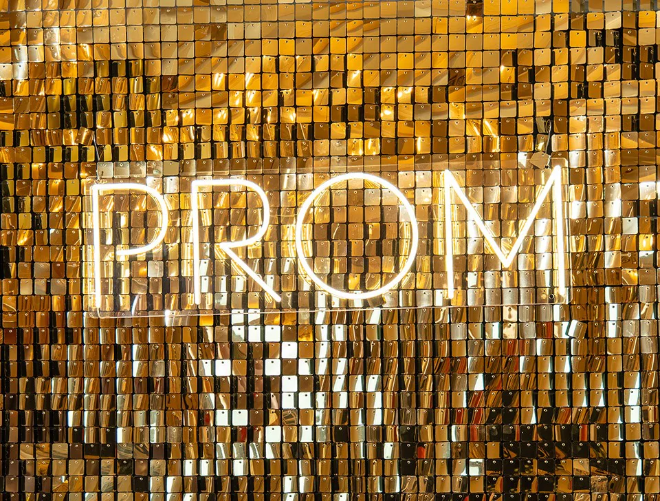 Camberley Prom Styling & Decor Hire - 'Prom' Neon Sign