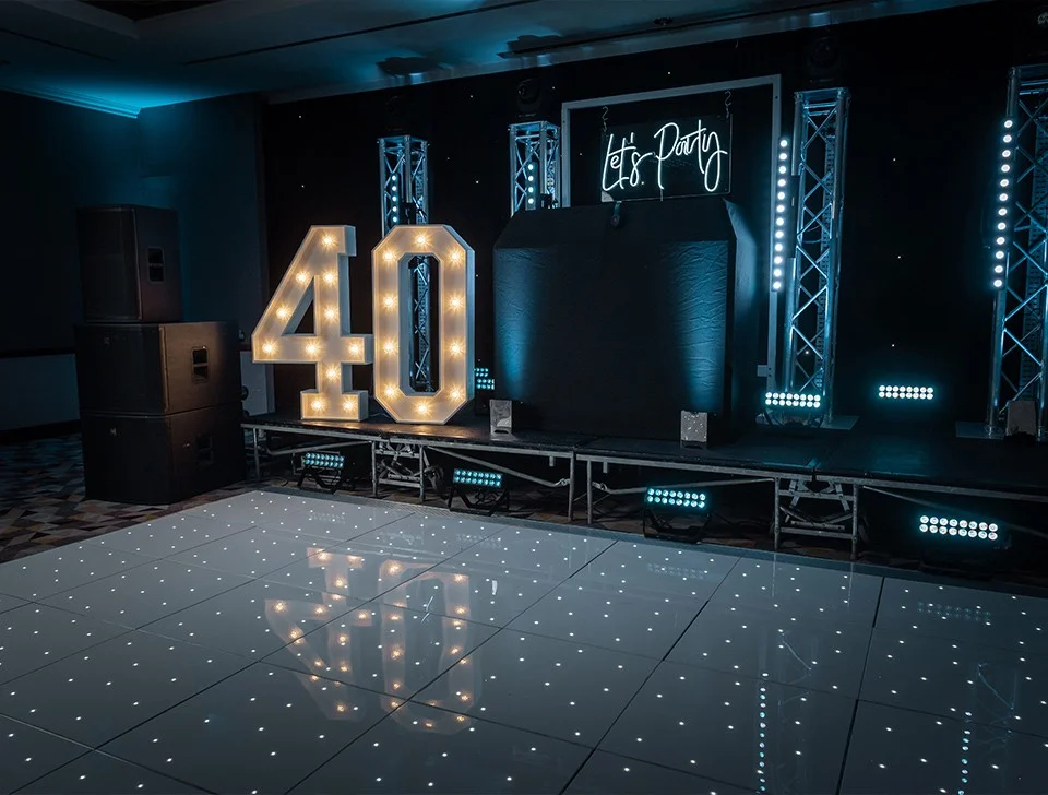 Aylesbury Anniversary Party Styling & Decor Hire - White LED Dance Floor