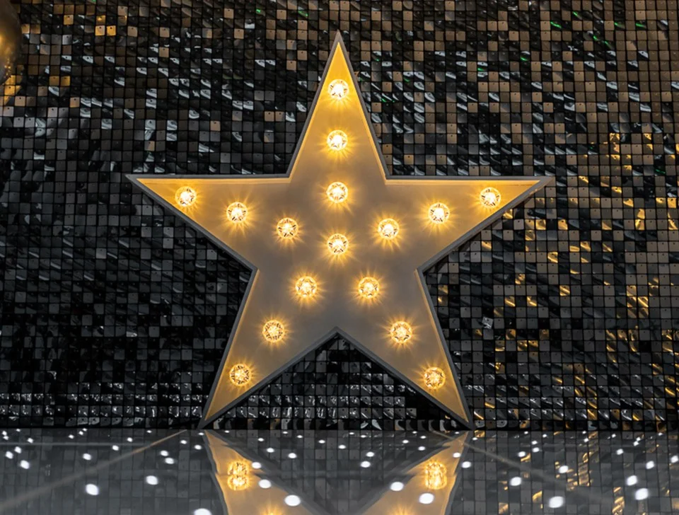 Burley Christmas Party Styling & Decor Hire - White Light-Up Star